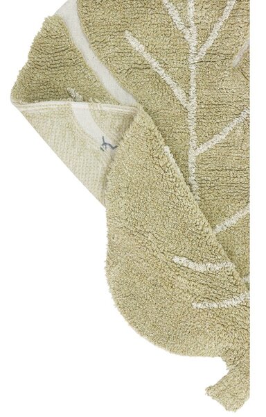 Bawełniany dywan dziecięcy w kolorze khaki tkany ręcznie odpowiedni do prania 75x100 cm Mini Monstera Olive – Lorena Canals