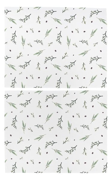 Tekstylna mata stołowa 2 szt. ze świątecznym motywem 35x45 cm Delicate Green – Butter Kings