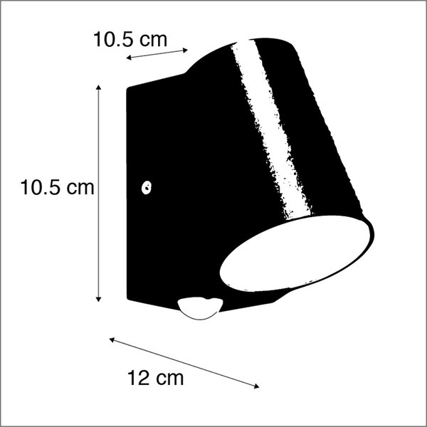 Lampa zewnętrzna antracytowa z czujnikiem ruchu w zestawie z LED - Uma