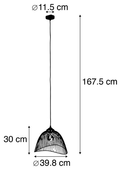 Designerska lampa wisząca mosiądz 39,8 cm - Pia