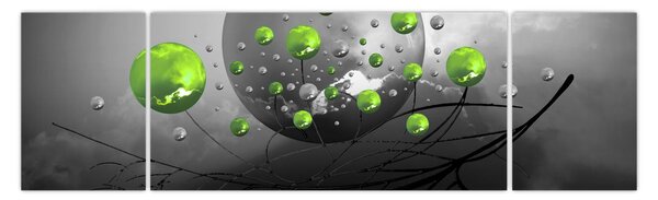 Obraz zielonych abstrakcyjnych kul (170x50 cm)