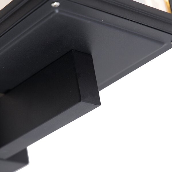 Rustykalna lampa ścienna czarna IP44 - Sutton Up