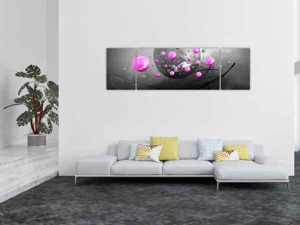 Obraz różowych kul (170x50 cm)