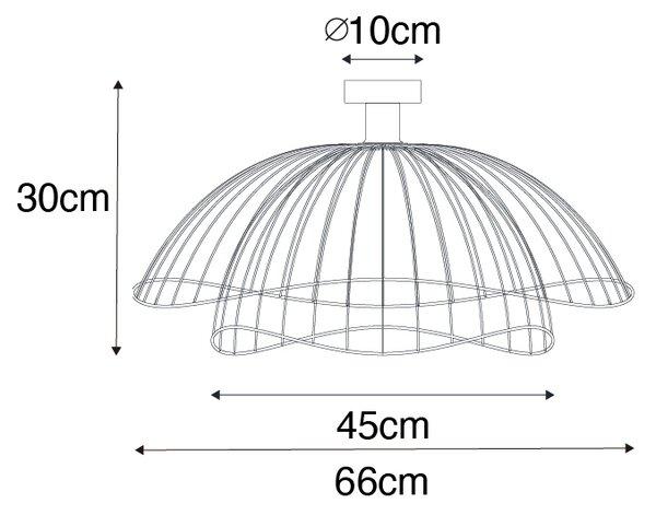Designerska lampa sufitowa czarna 66 cm - Pua