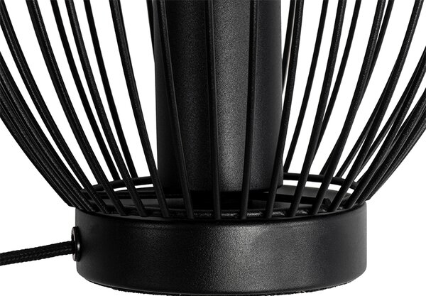 Nowoczesna lampa stołowa czarna 20 cm - Pua