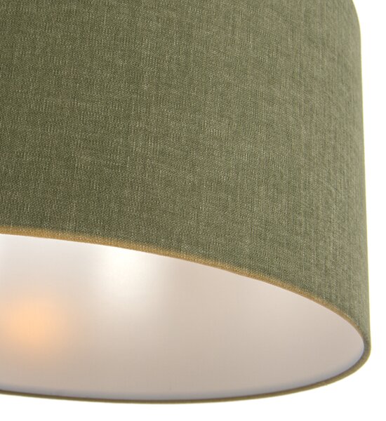 Lampa wisząca biała z zielonym kloszem 50 cm - Combi 1