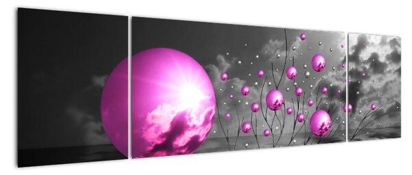 Obraz różowych kul (170x50 cm)