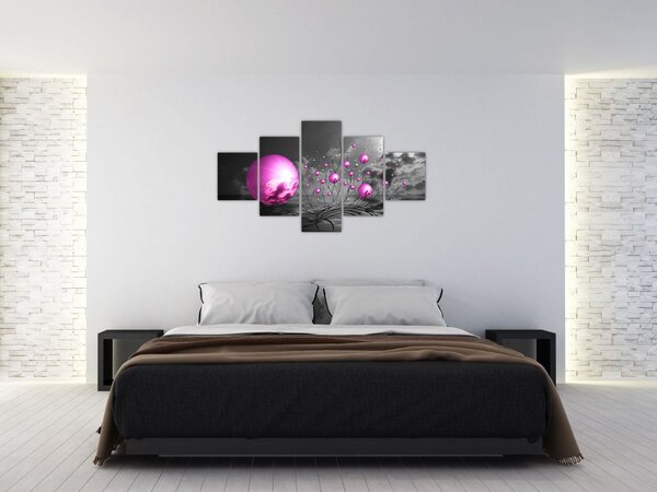 Obraz różowych kul (125x70 cm)