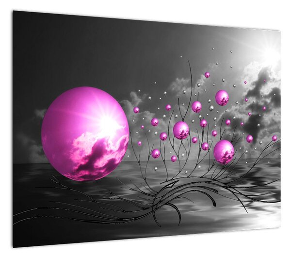 Obraz różowych kul (70x50 cm)