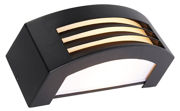 Nowoczesna lampa ścienna zewnętrzna czarna IP44 - Hurricane 1