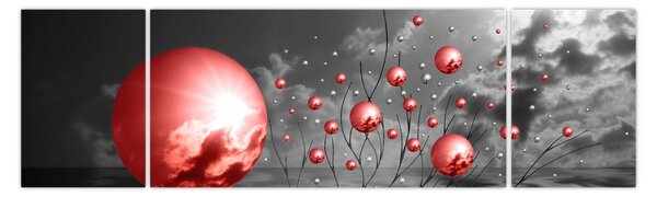 Obraz czerwonych kul (170x50 cm)
