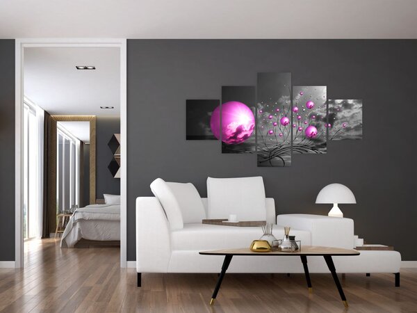 Obraz różowych kul (125x70 cm)