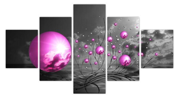 Obraz różowych kul (125x70 cm)