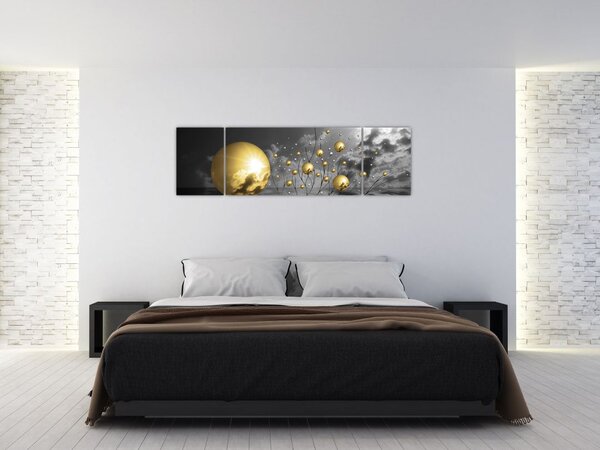 Obraz kul w kolorze ochry (170x50 cm)