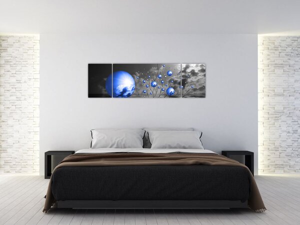 Obraz ciemnoniebieskich kul (170x50 cm)
