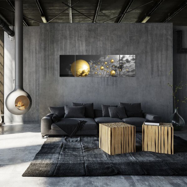 Obraz kul w kolorze ochry (170x50 cm)