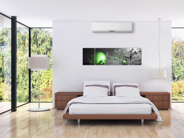 Obraz zielonych abstrakcyjnych kul (170x50 cm)