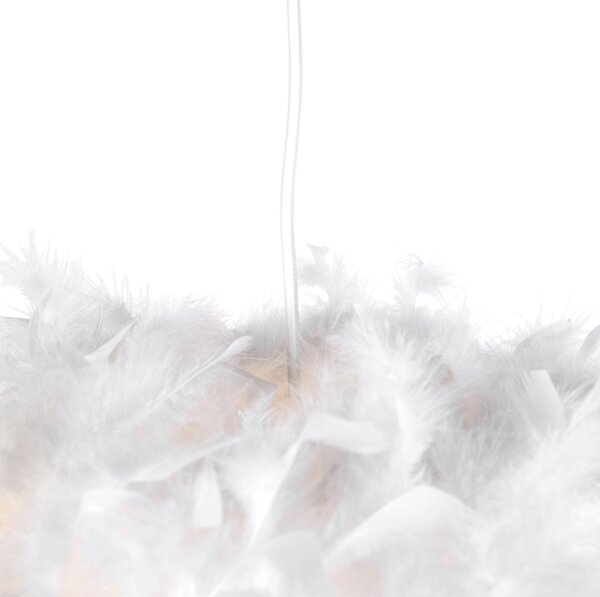 Rustykalna lampa wisząca biała - Feather