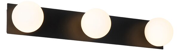 Nowoczesna lampa ścienna czarna 48 cm IP44 3-światłowa - Cederic