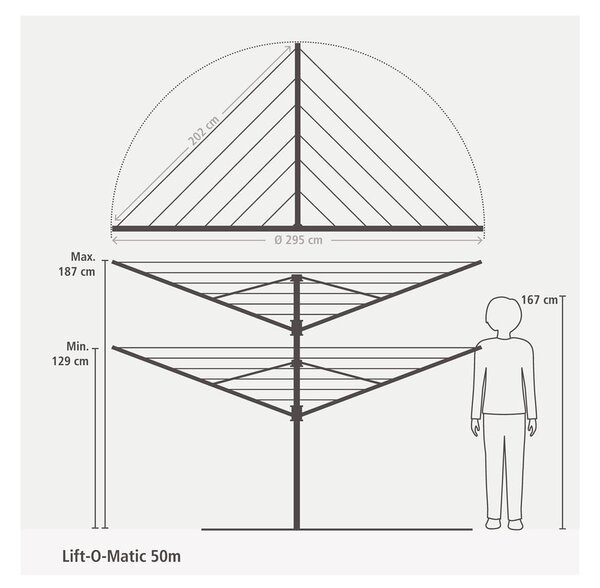 Ogrodowa suszarka na pranie Lift-O-Matic 50m – Brabantia