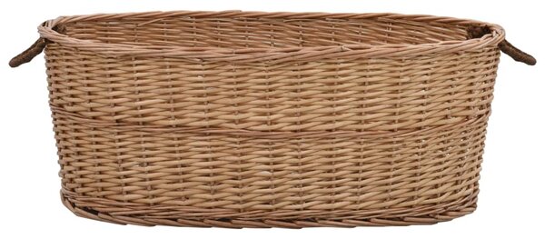 Kosz na drewno, z uchwytami, 88x57x34 cm, naturalna wiklina