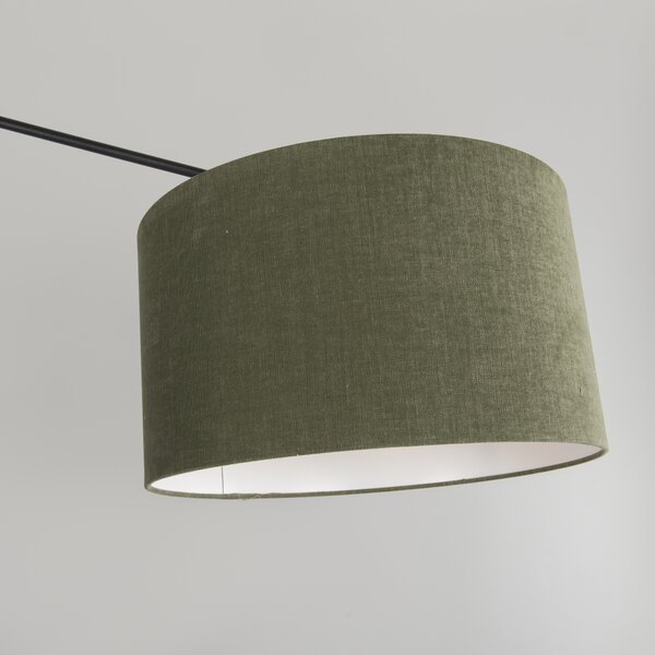 Lampa wisząca czarna z kloszem 35 cm zielonym regulowanym 2-światłowa - Blitz