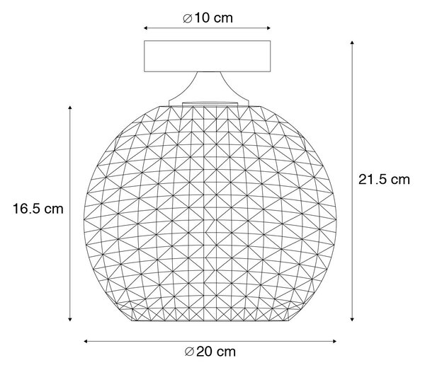 Lampa sufitowa w stylu art deco mosiądz - Sphere
