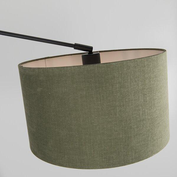 Lampa wisząca czarna z kloszem 35 cm zielonym regulowanym 2-światłowa - Blitz