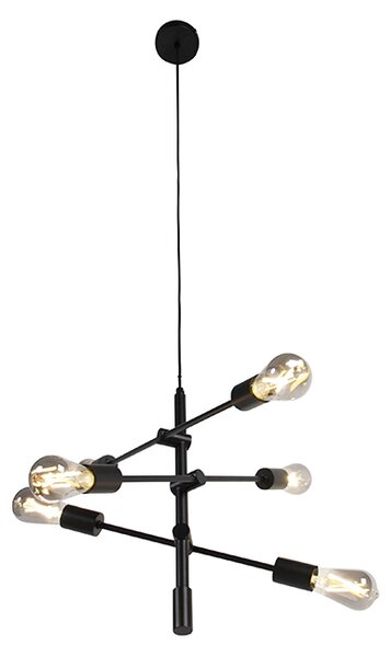 Inteligentna lampa wisząca industrialna czarna z 6 WiFi ST64 - Sydney