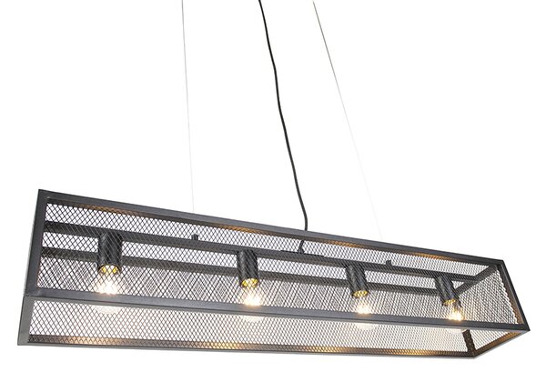 Inteligentna lampa wisząca w stylu industrialnym czarna w komplecie z 4 żarówkami WiFi A60 - Cage Wire