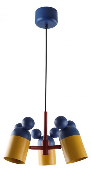 Niebieski żyrandol dziecięcy z metalowym kloszem ø 30 cm Mouse II – GTV