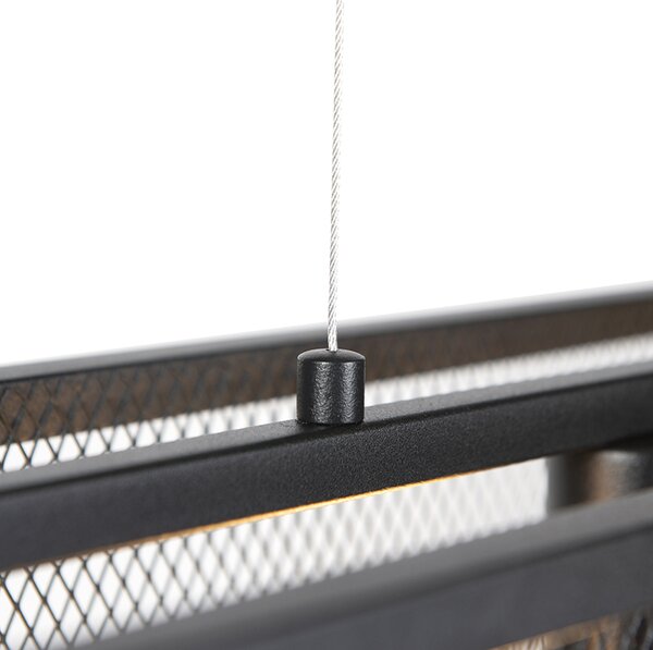 Inteligentna lampa wisząca w stylu industrialnym czarna w komplecie z 4 żarówkami WiFi A60 - Cage Wire