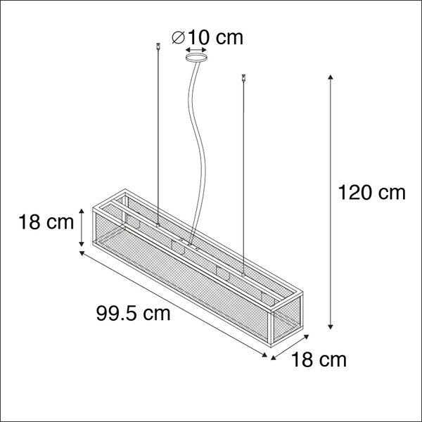 Inteligentna lampa wisząca w stylu industrialnym czarna w komplecie z 4 żarówkami WiFi A60 - Cage Wire