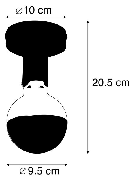 Designerska lampa sufitowa czarna z reflektorem G95 czarnym - Facile