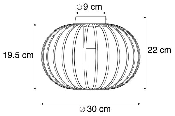Designerska lampa sufitowa mosiądz 30 cm - Johanna
