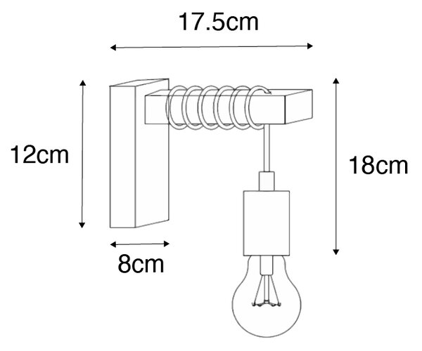 Industrialna lampa ścienna stalowa z brązowym - Gallow