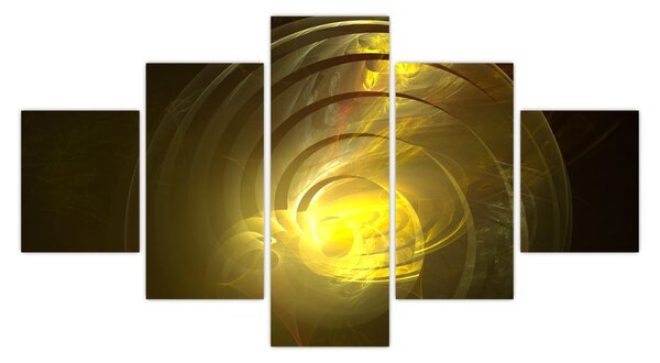 Obraz żółtej abstrakcyjnej spirali (125x70 cm)