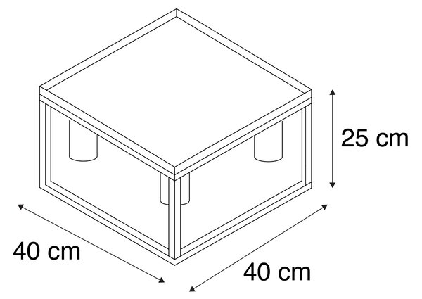 Industrialna lampa sufitowa czarna 40 cm 4-światła - Cage