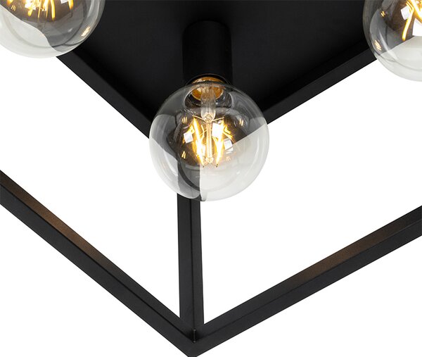 Industrialna lampa sufitowa czarna 40 cm 4-światła - Cage