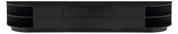 Czarna modułowa szafka pod TV z litego drewna sosnowego 231x40 cm Finca – WOOOD