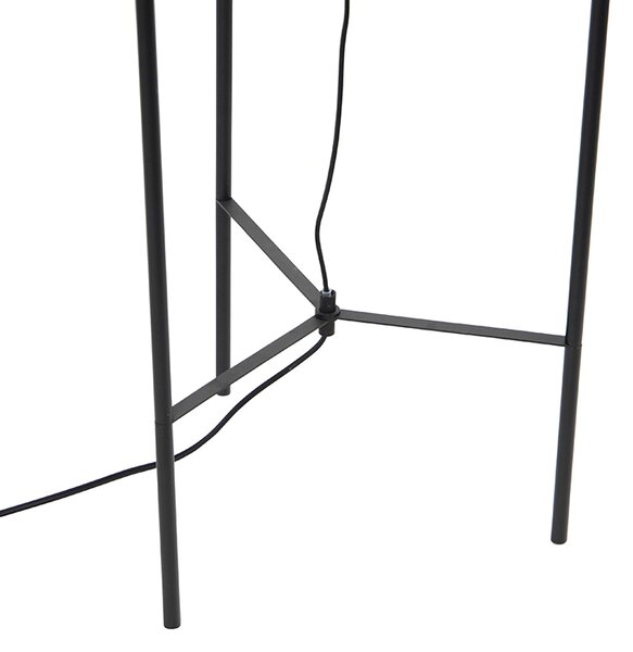Designerska lampa podłogowa czarna z dymionym szkłem - Bliss