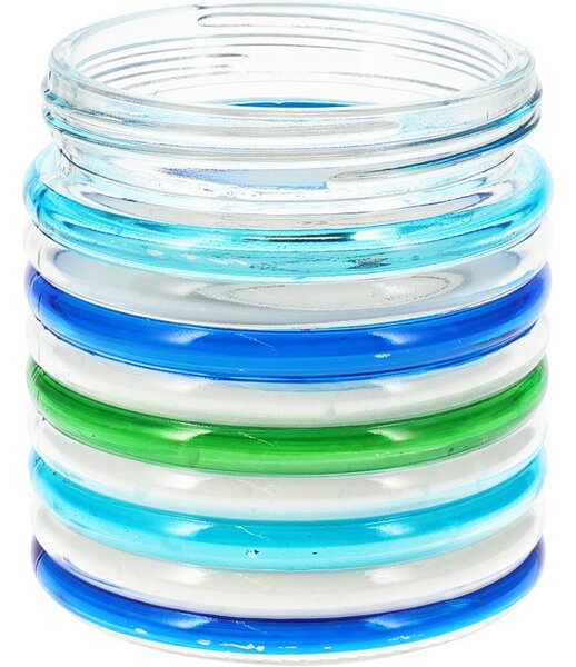 Świeca odstraszająca Citronella Stripes, 780 g, 11 x 12 cm, niebieski