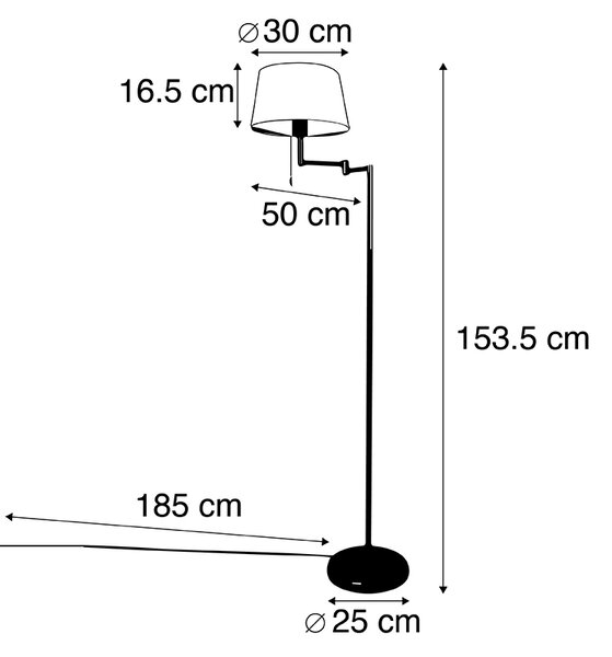 Inteligentna klasyczna lampa podłogowa brązowa z białą, w tym WiFi A60 - Ladas Fix