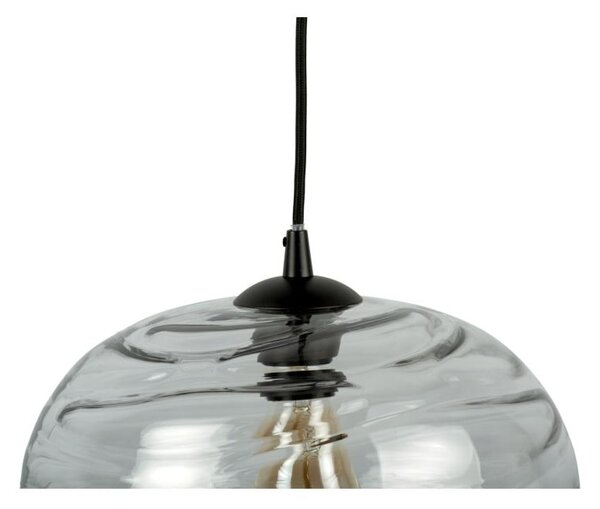 Szara szklana lampa wisząca, wys. 21 cm Sphere – Leitmotiv