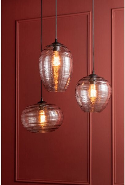 Szara szklana lampa wisząca, wys. 21 cm Sphere – Leitmotiv