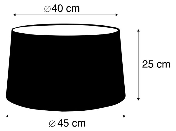 Lniany abażur ciemnoszary okrągły ścięty 45/40/25