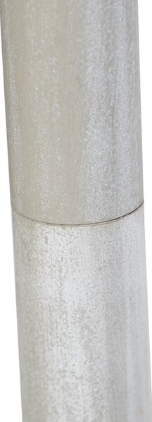 Rustykalna lampa podłogowa szara z białym plisowanym kloszem - Classico