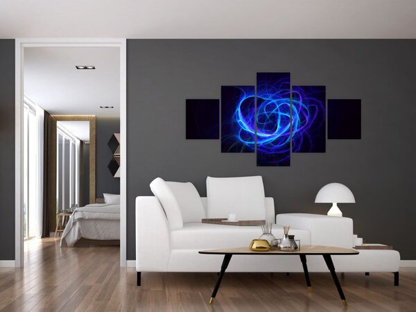 Obraz niebieskiej abstrakcyjnej piłki (125x70 cm)