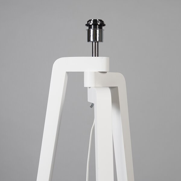 Lampa podłogowa trójnóg biała z kloszem 50 cm czarny - Puros