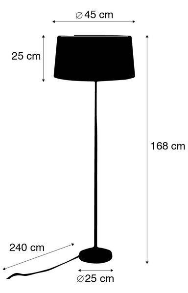 Lampa stojąca złota/mosiężna z czarnym kloszem 45 cm regulowana - Parte